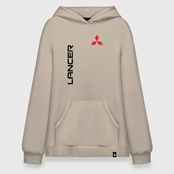 Толстовка-худи оверсайз MITSUBISHI LANCER, цвет: миндальный