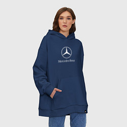 Толстовка-худи оверсайз MERCEDES, цвет: тёмно-синий — фото 2