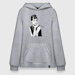 Толстовка-худи оверсайз Одри Хепбернхлопок, цвет: меланж