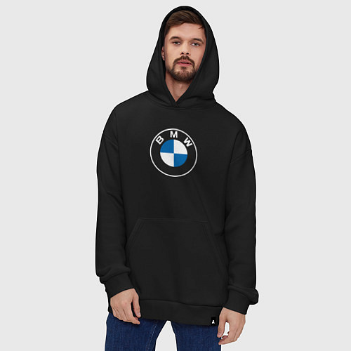 Худи оверсайз BMW LOGO 2020 / Черный – фото 4