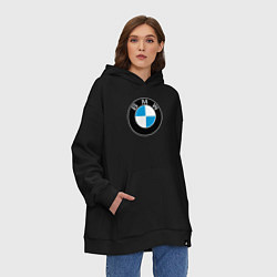 Толстовка-худи оверсайз BMW, цвет: черный — фото 2