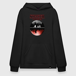 Толстовка-худи оверсайз Очень странные дела, цвет: черный