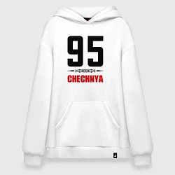Толстовка-худи оверсайз 95 Chechnya, цвет: белый