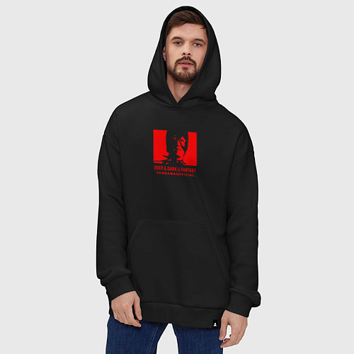 Худи оверсайз VANSAMA OFFICIAL Red / Черный – фото 4