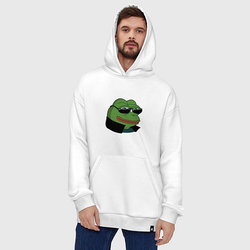 Худи оверсайз Pepe в очках EZ / Белый – фото 4