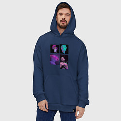 Толстовка-худи оверсайз Vaporwave art 78, цвет: тёмно-синий — фото 2