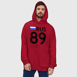 Толстовка-худи оверсайз RUS 89, цвет: красный — фото 2