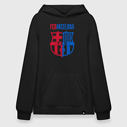 Толстовка-худи оверсайз Barcelona FC, цвет: черный