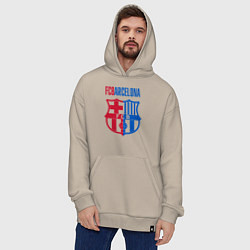 Толстовка-худи оверсайз Barcelona FC, цвет: миндальный — фото 2