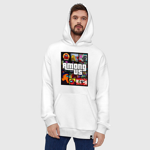 Худи оверсайз AMONG US GTA / Белый – фото 4