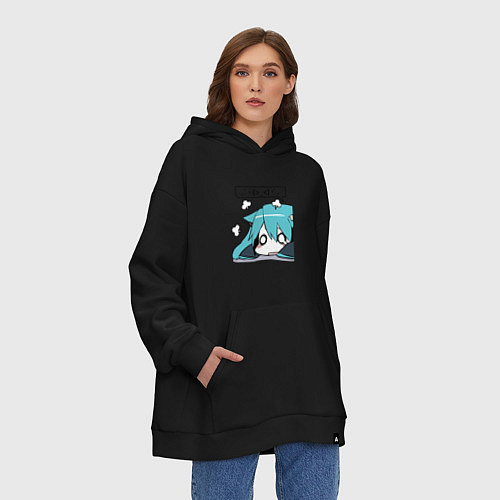 Худи оверсайз Грусть / Черный – фото 3