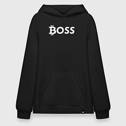 Толстовка-худи оверсайз БИТКОИН ДЕД BITCOIN BOSS, цвет: черный