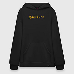 Толстовка-худи оверсайз BINANCE БИНАНС БИРЖА, цвет: черный