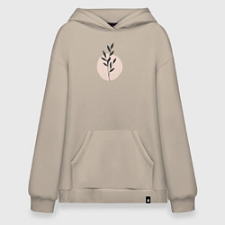 Толстовка-худи оверсайз Flowers, цвет: миндальный