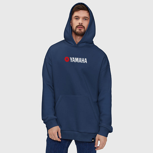 Худи оверсайз YAMAHA ЯМАХА / Тёмно-синий – фото 4