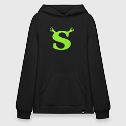 Толстовка-худи оверсайз Shrek: Logo S, цвет: черный