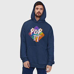 Толстовка-худи оверсайз POPit, цвет: тёмно-синий — фото 2