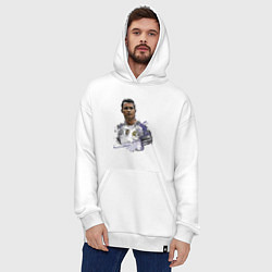 Толстовка-худи оверсайз Cristiano Ronaldo Manchester United Portugal, цвет: белый — фото 2