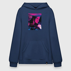 Толстовка-худи оверсайз Фильм драйв, цвет: тёмно-синий
