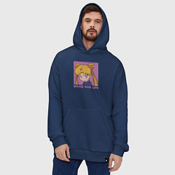 Толстовка-худи оверсайз Mood Сейлор мун, цвет: тёмно-синий — фото 2