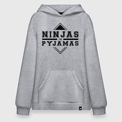 Толстовка-худи оверсайз Ninjas In Pyjamas, цвет: меланж