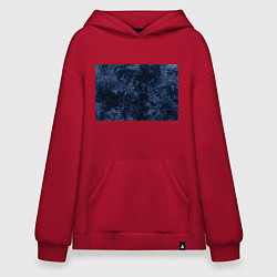 Толстовка-худи оверсайз Темно-синяя текстура камня, цвет: красный