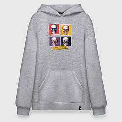 Толстовка-худи оверсайз Череп поп арт, цвет: меланж