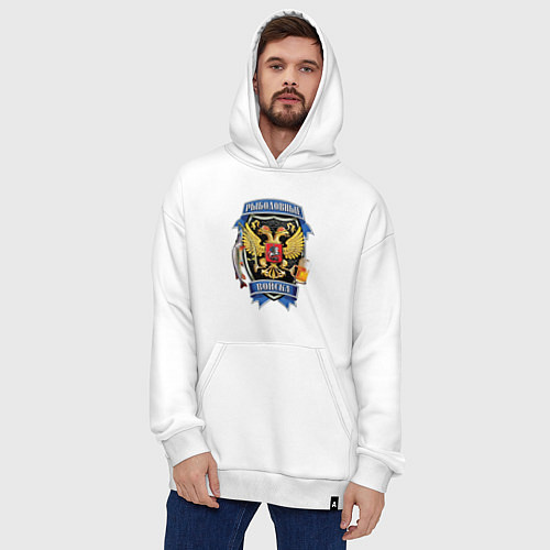 Худи оверсайз РЫБОЛОВНЫЕ ВОЙСКА / Белый – фото 4