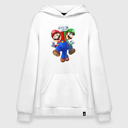 Толстовка-худи оверсайз Mario Bros, цвет: белый