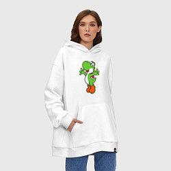 Толстовка-худи оверсайз Yoshi, цвет: белый — фото 2