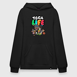 Толстовка-худи оверсайз Toca Life, цвет: черный