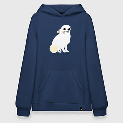 Толстовка-худи оверсайз Шкодливый Чихуахуа, цвет: тёмно-синий