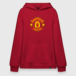 Толстовка-худи оверсайз Манчестер Юнайтед логотип, цвет: красный