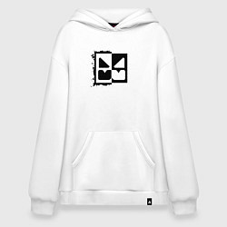 Толстовка-худи оверсайз GEOMETRY DASH BLACK WHITE, цвет: белый