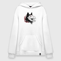 Толстовка-худи оверсайз Fashionable avant-garde wolf, цвет: белый