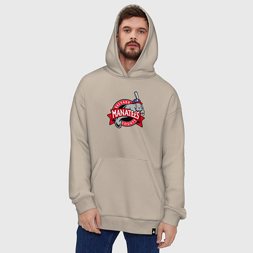 Худи оверсайз Brevard County Manatees - baseball team / Миндальный – фото 4