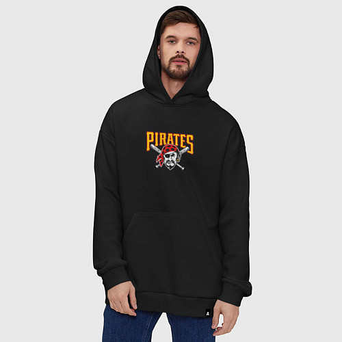 Худи оверсайз Pittsburgh Pirates - baseball team / Черный – фото 4
