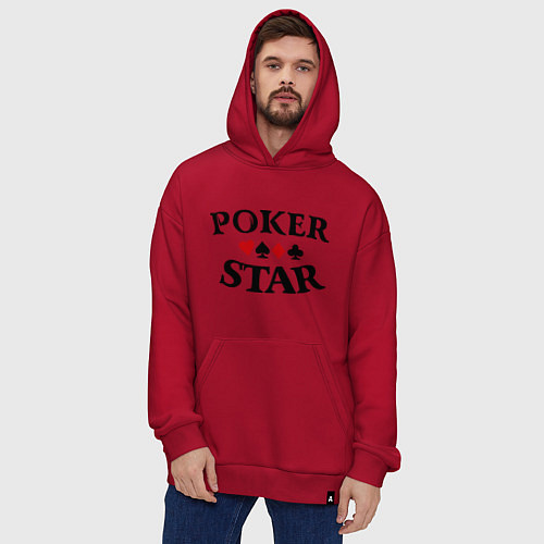 Худи оверсайз Poker Star / Красный – фото 4