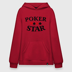 Толстовка-худи оверсайз Poker Star, цвет: красный