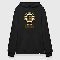 Толстовка-худи оверсайз Boston Bruins , Бостон Брюинз, цвет: черный