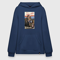 Толстовка-худи оверсайз Nuka Cola - raid your first!, цвет: тёмно-синий