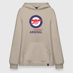 Толстовка-худи оверсайз Arsenal The Gunners, цвет: миндальный