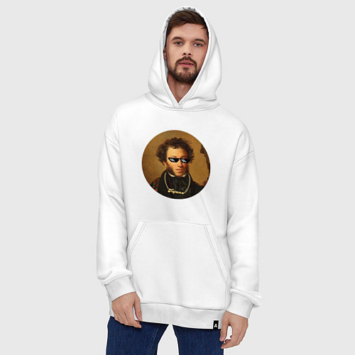 Худи оверсайз Пушка! / Белый – фото 4