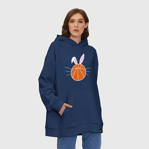Худи оверсайз Basketball Bunny / Тёмно-синий – фото 3