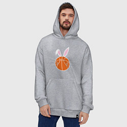 Толстовка-худи оверсайз Basketball Bunny, цвет: меланж — фото 2