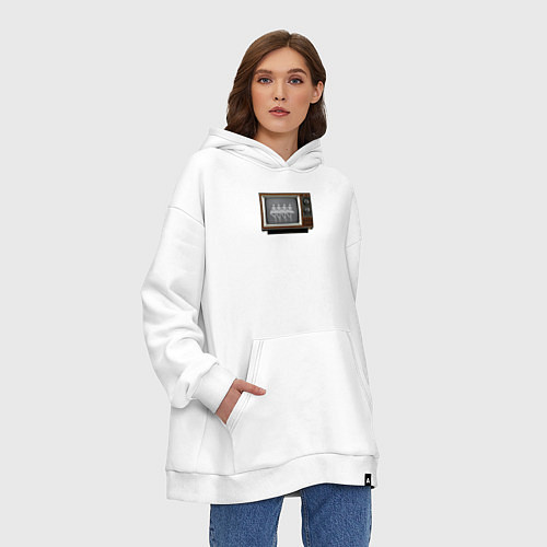 Худи оверсайз Лебединое по ТВ / Белый – фото 3