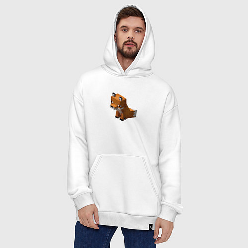 Худи оверсайз Милая лиса из Майнкрафта / Белый – фото 4