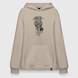 Толстовка-худи оверсайз Аска и Ева 2 0, цвет: миндальный