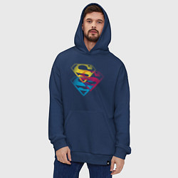 Толстовка-худи оверсайз Лого Супермена, цвет: тёмно-синий — фото 2
