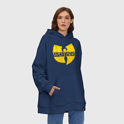 Толстовка-худи оверсайз Wu tang logo, цвет: тёмно-синий — фото 2